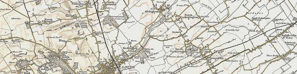 Old map of Keddington Corner in 1903