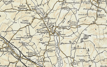 Old map of Kedington in 1899-1901