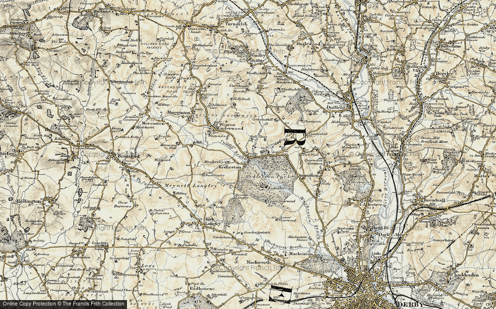 Old Map of Kedleston, 1902 in 1902