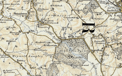 Old map of Kedleston in 1902
