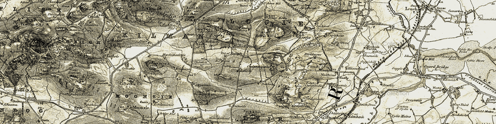 Old map of Kedlock in 1906-1908
