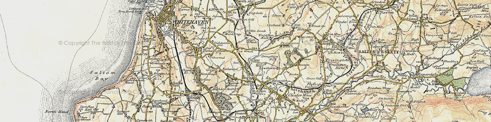 Old map of Wreah in 1901-1904