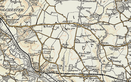 Old map of Keelars Tye in 1898-1899