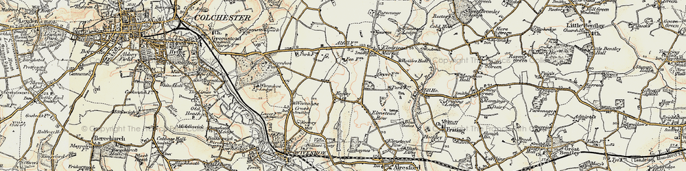 Old map of Keelars Tye in 1898-1899