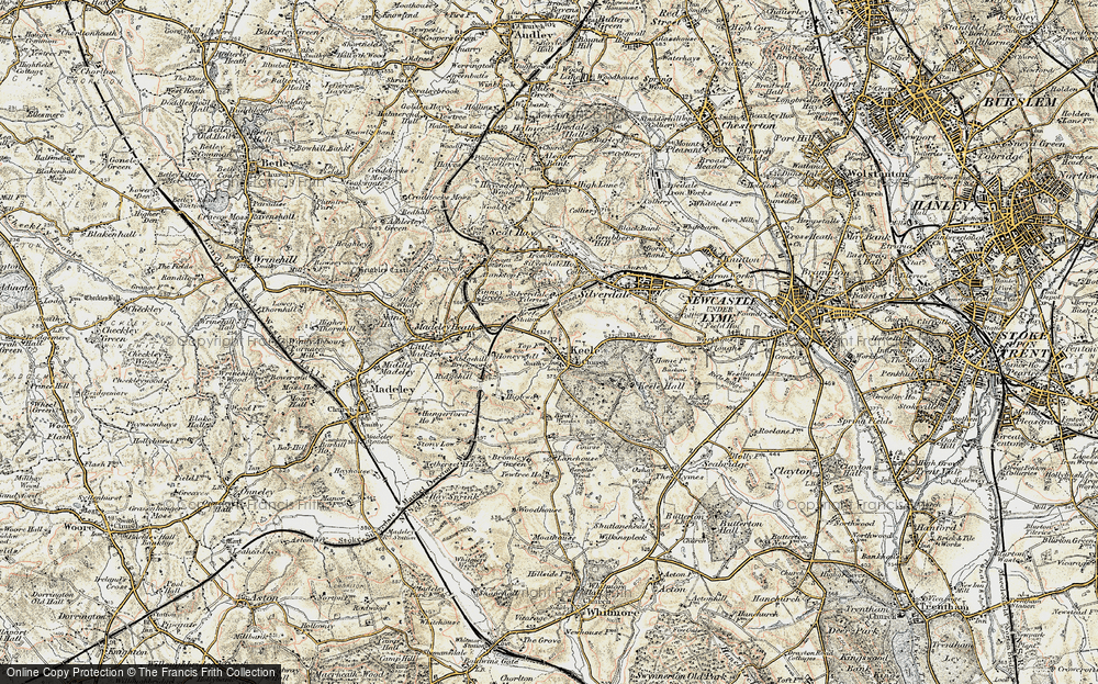 Old Map of Historic Map covering Bromley Green in 1902