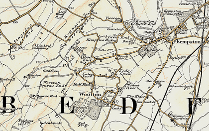 Old map of Keeley Green in 1898-1901
