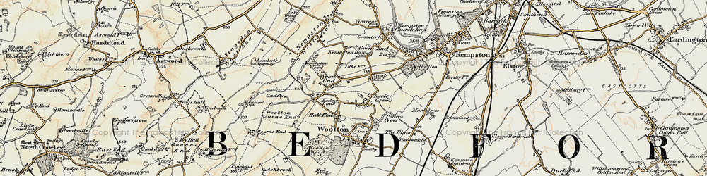 Old map of Keeley Green in 1898-1901