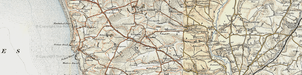 Old map of Keeston in 1901-1912