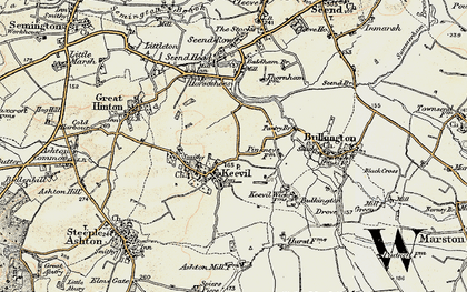 Old map of Keevil in 1898-1899