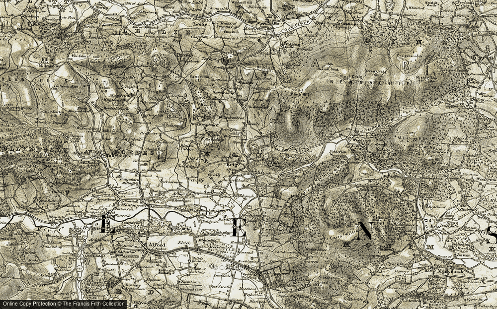 Old Map of Keig, 1908-1910 in 1908-1910