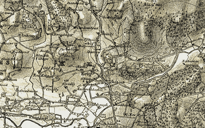 Old map of Brindymuir in 1908-1910