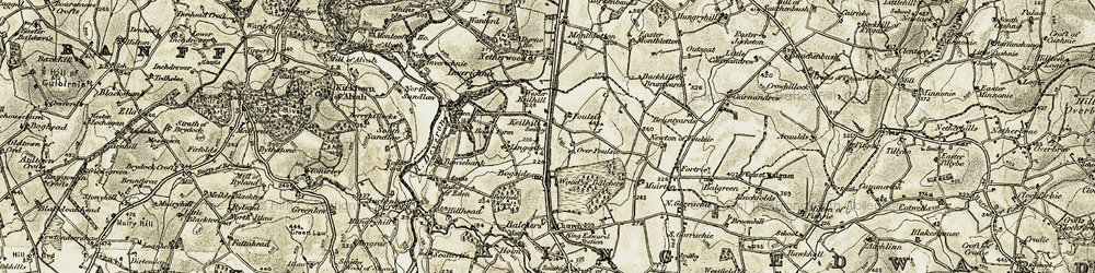Old map of Wood of Balchers in 1909-1910