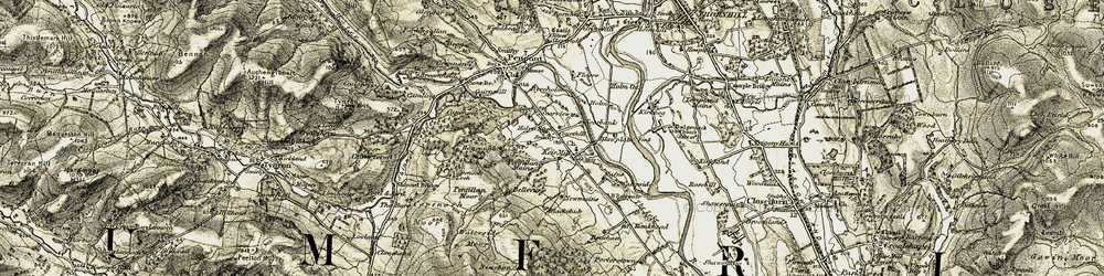 Old map of Keir Mill in 1904-1905