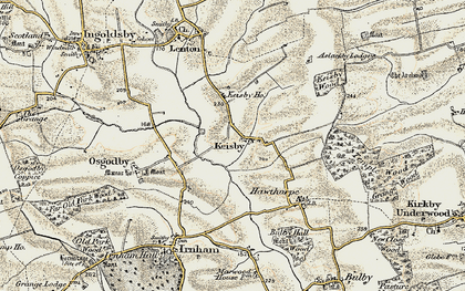 Old map of Keisby in 1902-1903
