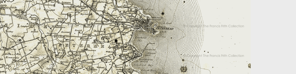 Old map of Keith Inch in 1909-1910