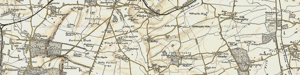 Old map of Kelby in 1902-1903