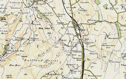 Old map of Wet Sleddale Reservoir in 1901-1904