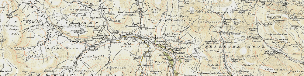 Old map of Keld in 1903-1904