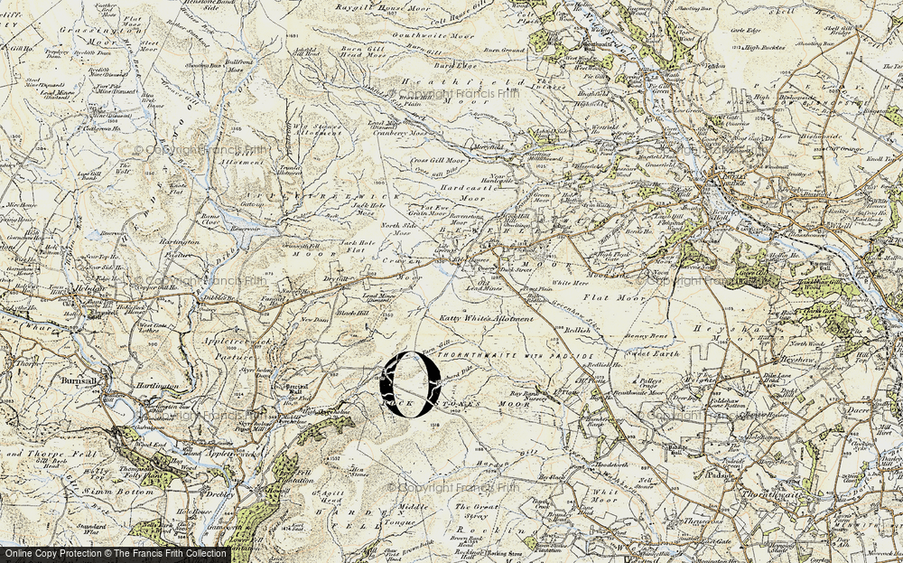 Old Map of Historic Map covering Blow Tarn in 1903-1904