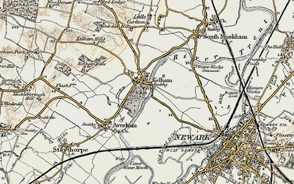 Old map of Kelham in 1902-1903