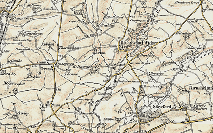 Old map of Kellacott in 1900