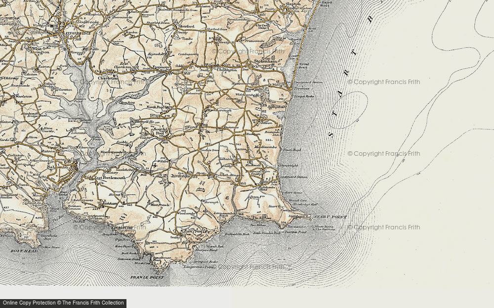 Old Map of Historic Map covering Batton in 1899