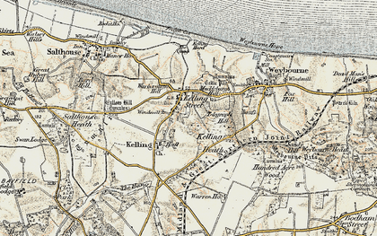 Old map of Kelling in 1902
