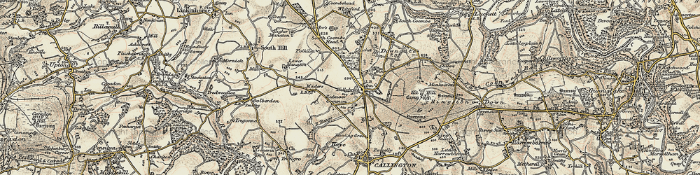 Old map of Kelly Bray in 1899-1900