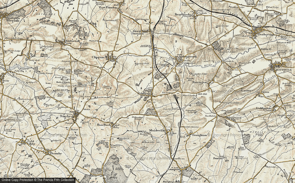 Old Map of Kelmarsh, 1901-1902 in 1901-1902