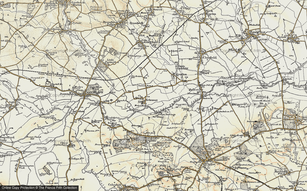 Old Map of Kelmscott, 1898-1899 in 1898-1899