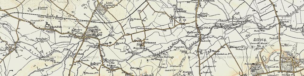 Old map of Kelmscott in 1898-1899