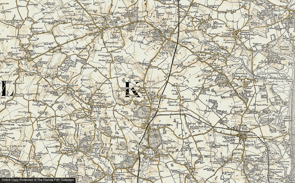 Old Map of Kelsale, 1898-1901 in 1898-1901