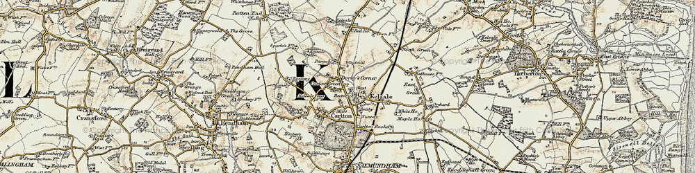 Old map of Kelsale in 1898-1901