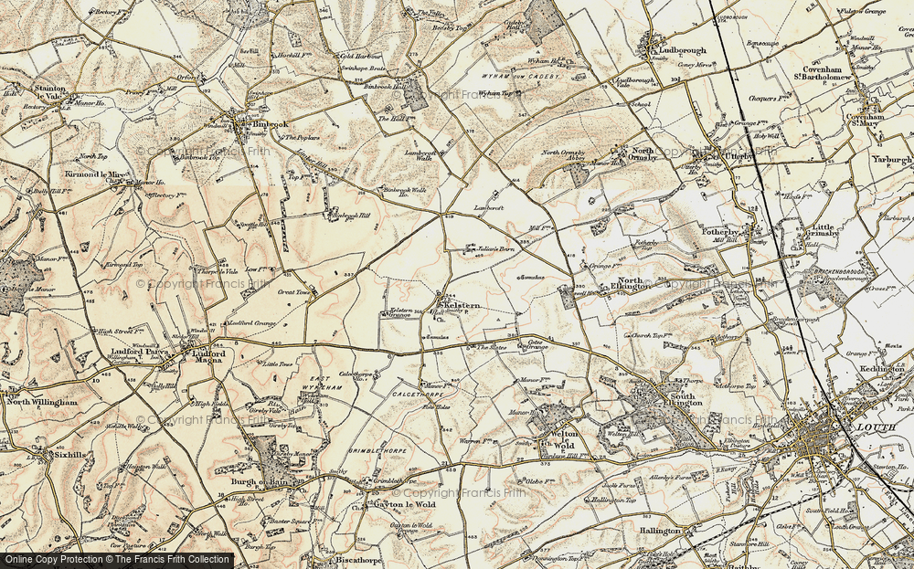 Old Map of Historic Map covering Binbrook Walk Ho in 1903