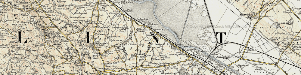 Old map of Bryn Saer in 1902-1903
