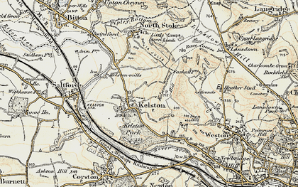 Old map of Kelston Round Hill in 1899