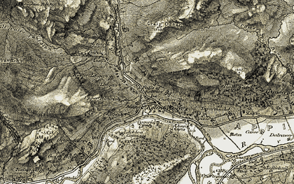 Old map of Keltneyburn in 1906-1908