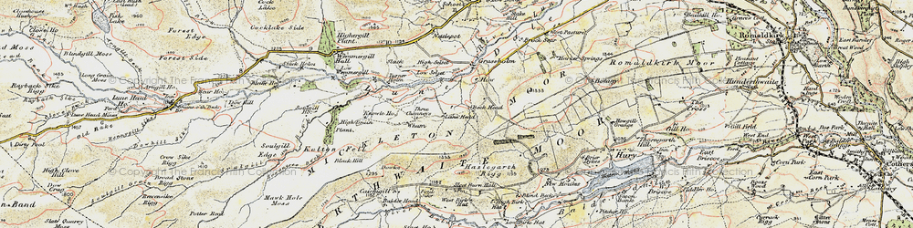 Old map of Blackton Resr in 1903-1904