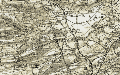 Old map of Kelty in 1903-1908