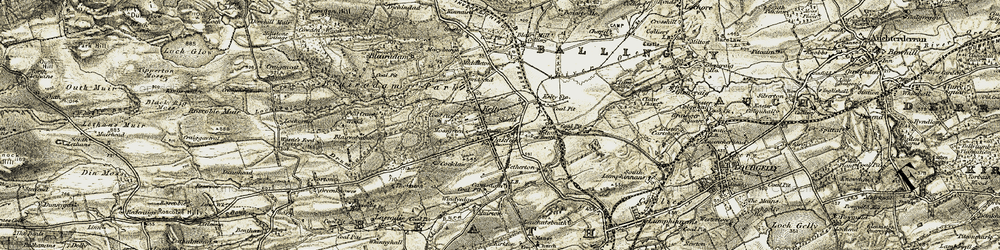 Old map of Kelty in 1903-1908