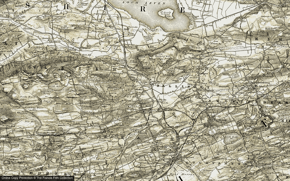 Old Map of Historic Map covering Blairadam in 1903-1908