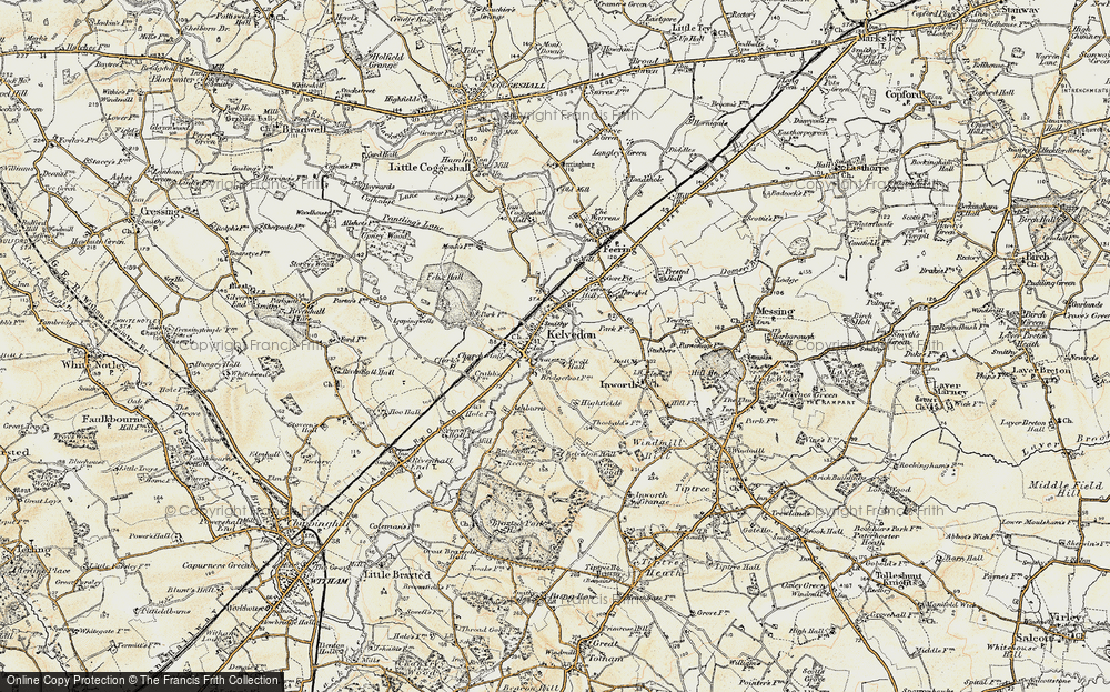 Old Map of Kelvedon, 1898-1899 in 1898-1899