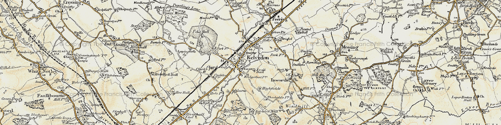 Old map of Kelvedon in 1898-1899