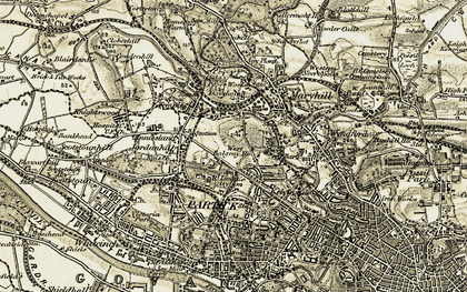 Old map of Kelvindale in 1904-1905