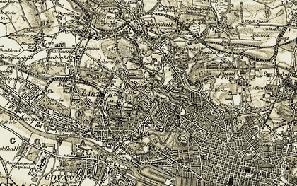 Old map of Kelvinside in 1904-1905