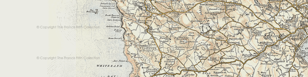 Old map of Bosworlas in 1900