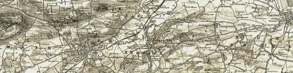 Old map of Blebo Mains in 1906-1908