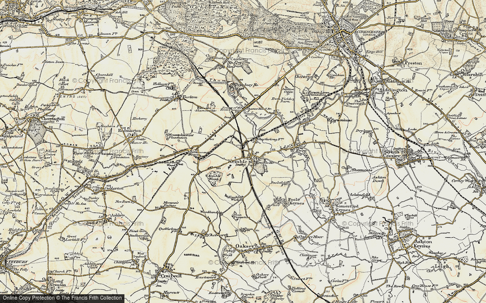Old Map of Kemble, 1898-1899 in 1898-1899