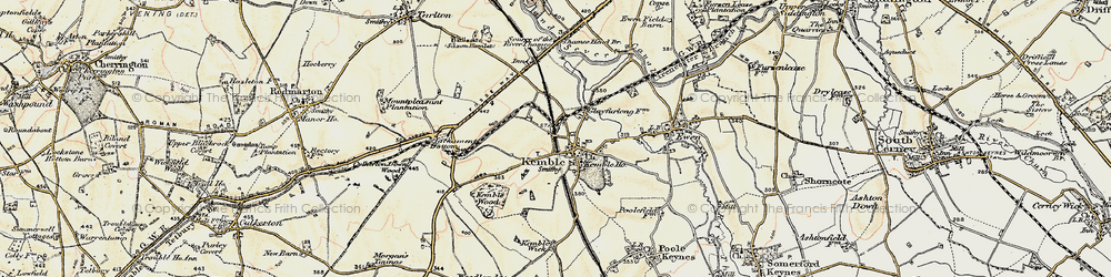 Old map of Kemble in 1898-1899