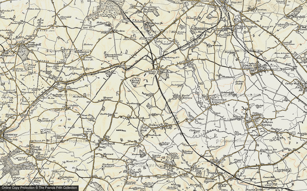 Old Map of Kemble Wick, 1898-1899 in 1898-1899